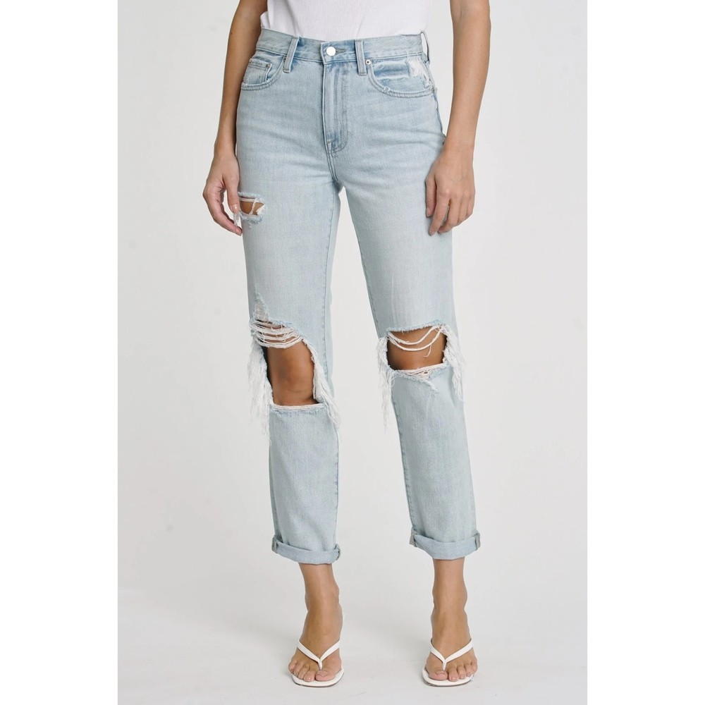 Pistola Presley High Rise Roller Straight Leg Distressed Jeans Size 26